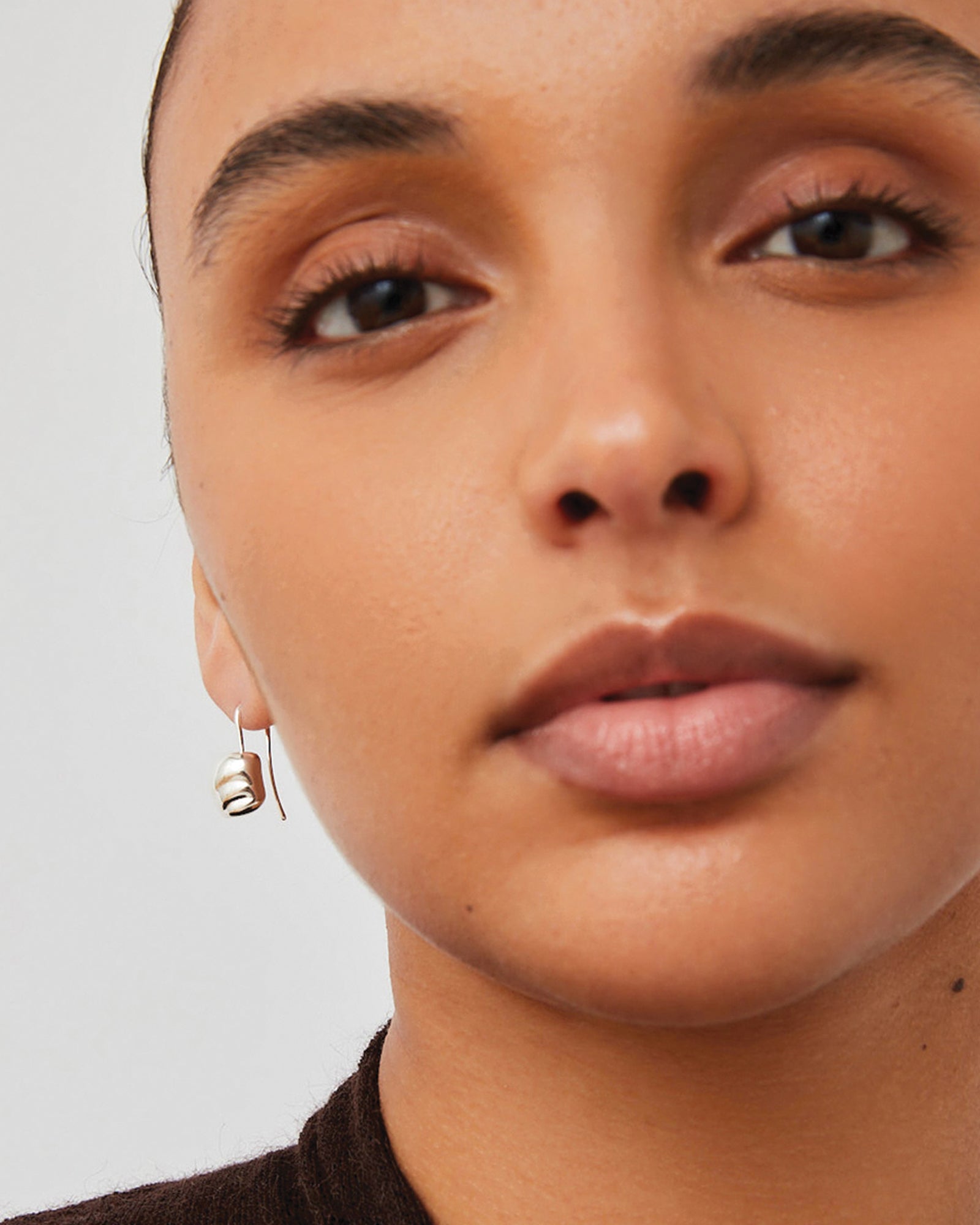 Rue Drop Earrings Silver Dipped Brass