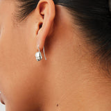 Rue Drop Earrings Silver Dipped Brass