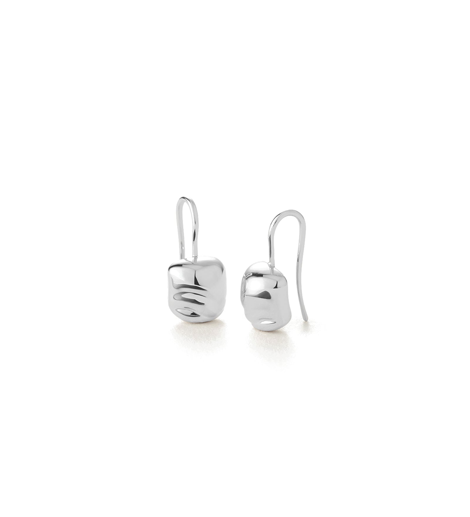 Rue Drop Earrings Silver Dipped Brass