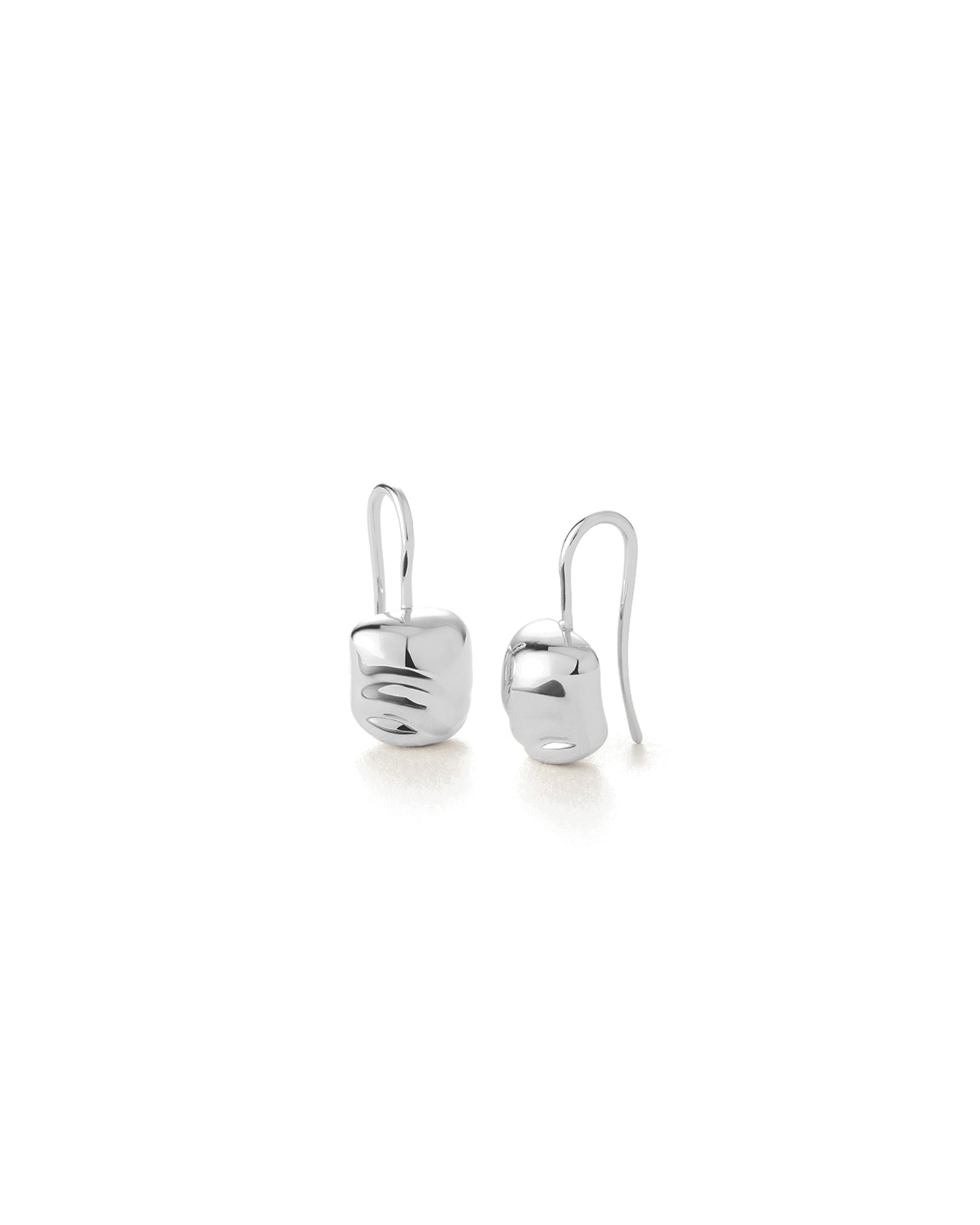 Rue Drop Earrings Silver Dipped Brass