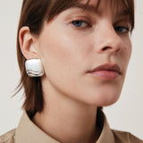 Rue Earrings Silver Dipped Brass