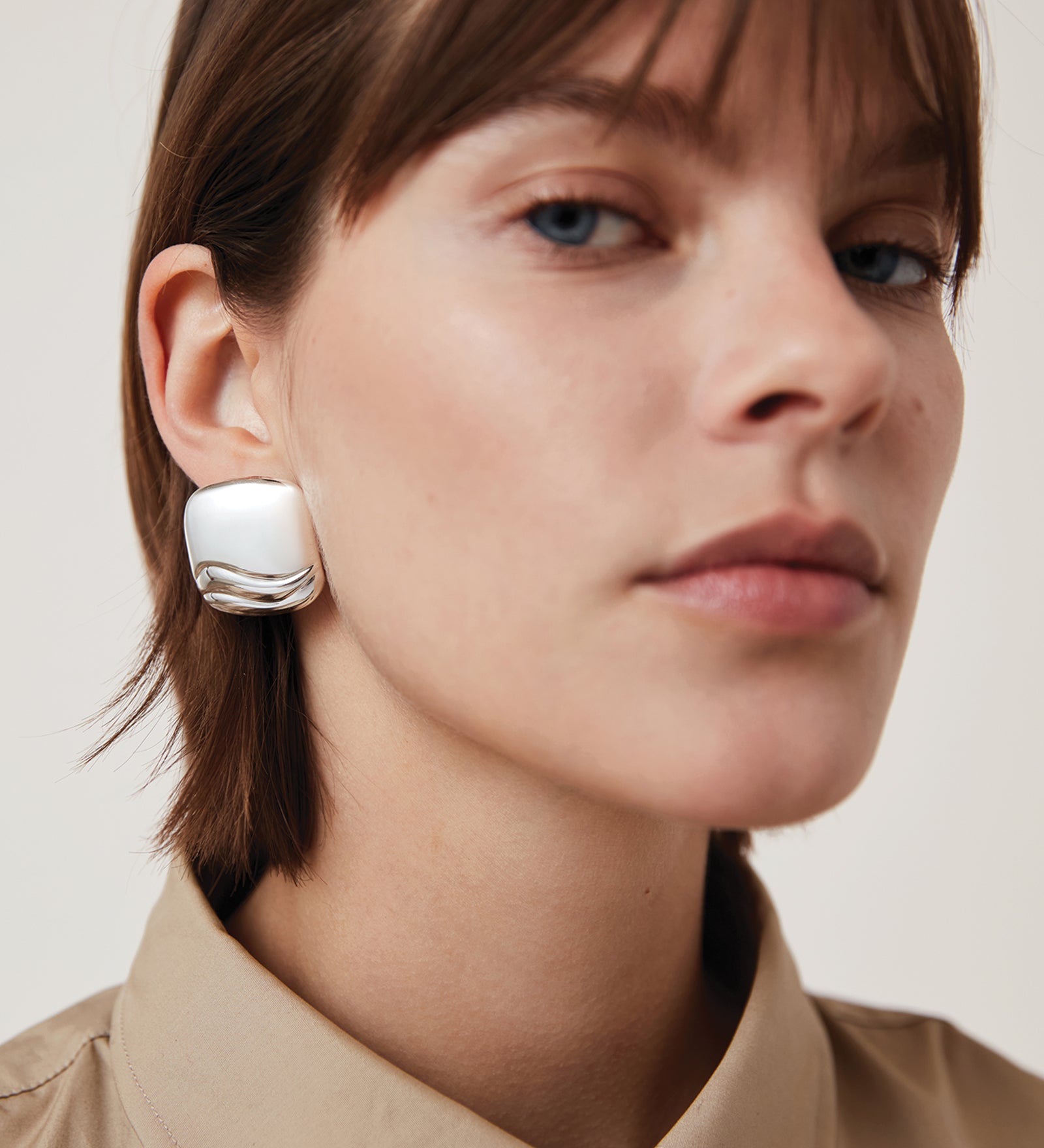 Rue Earrings Silver Dipped Brass