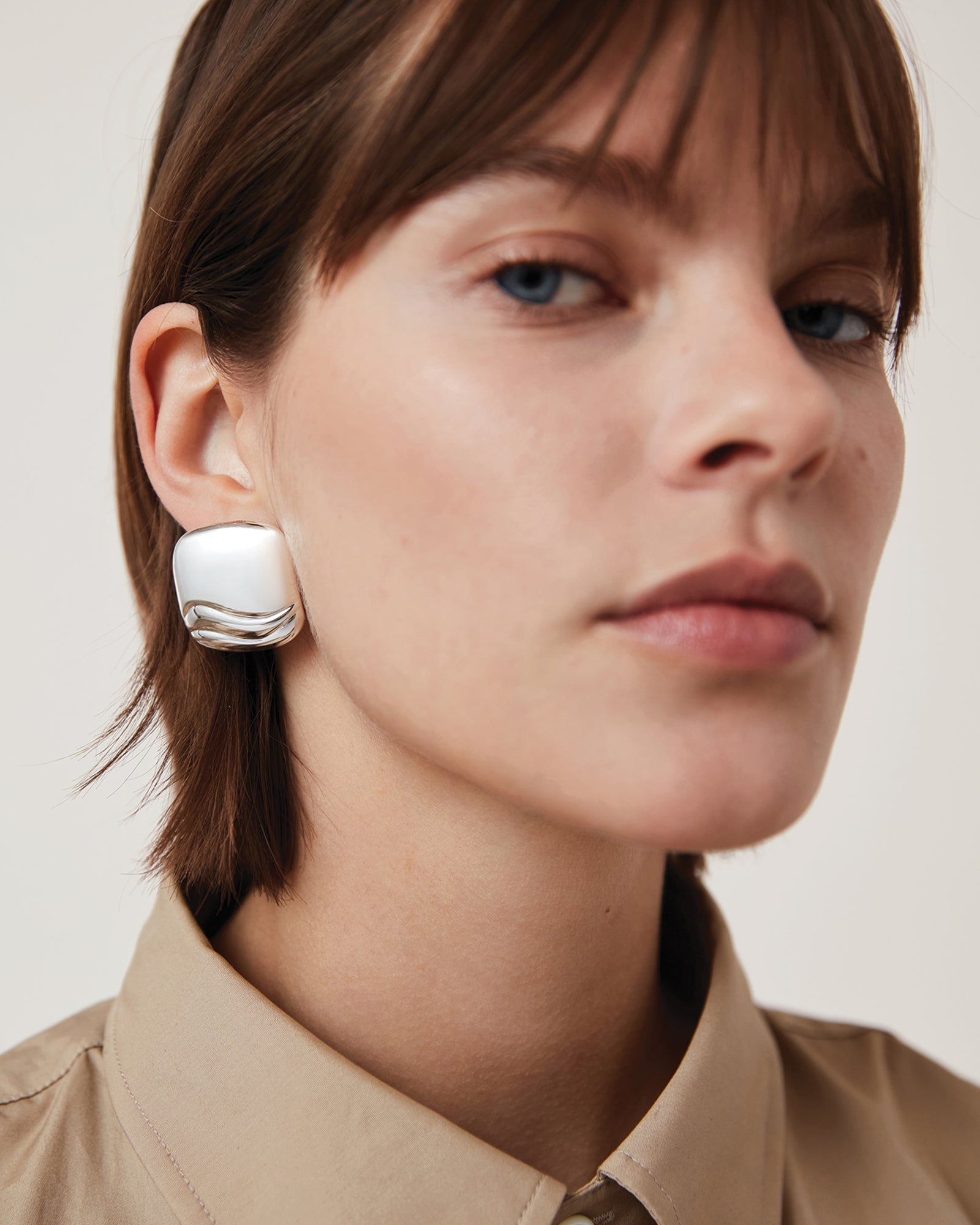 Rue Earrings Silver Dipped Brass