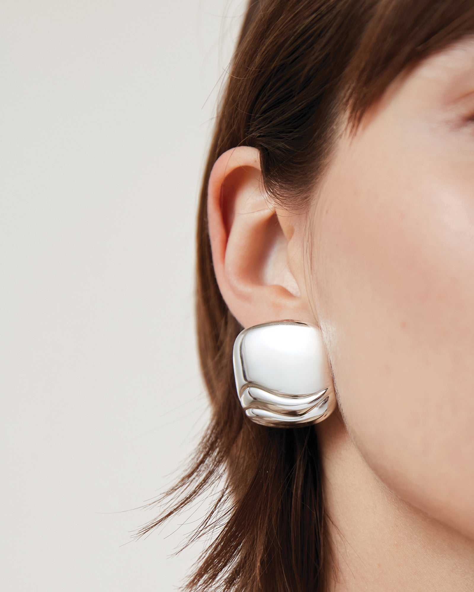 Rue Earrings Silver Dipped Brass