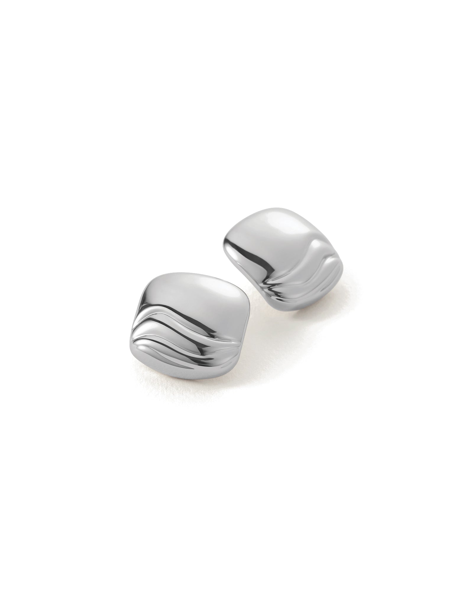 Rue Earrings Silver Dipped Brass