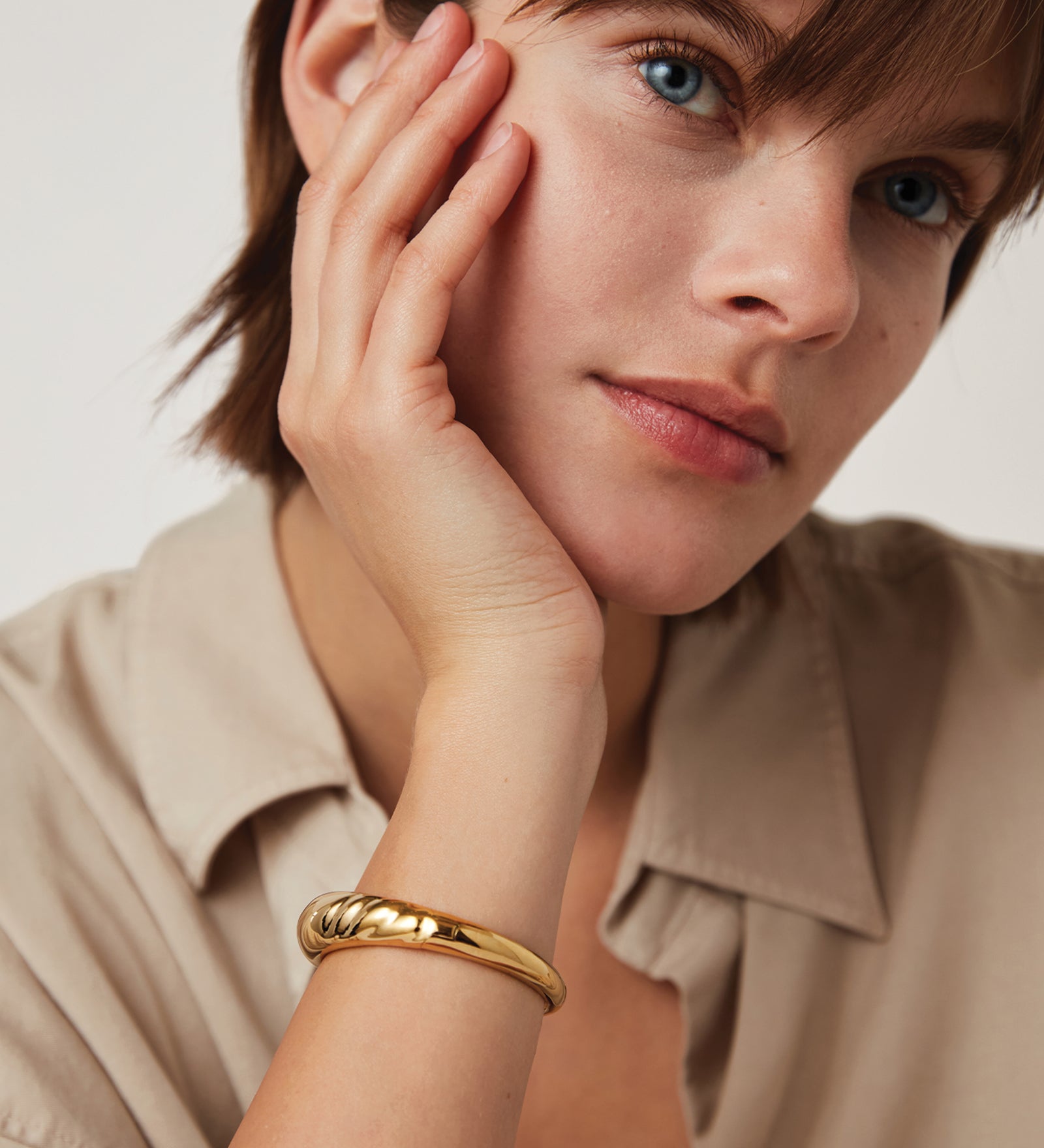 Nelle Bangle 14k Gold Dipped Brass / MED