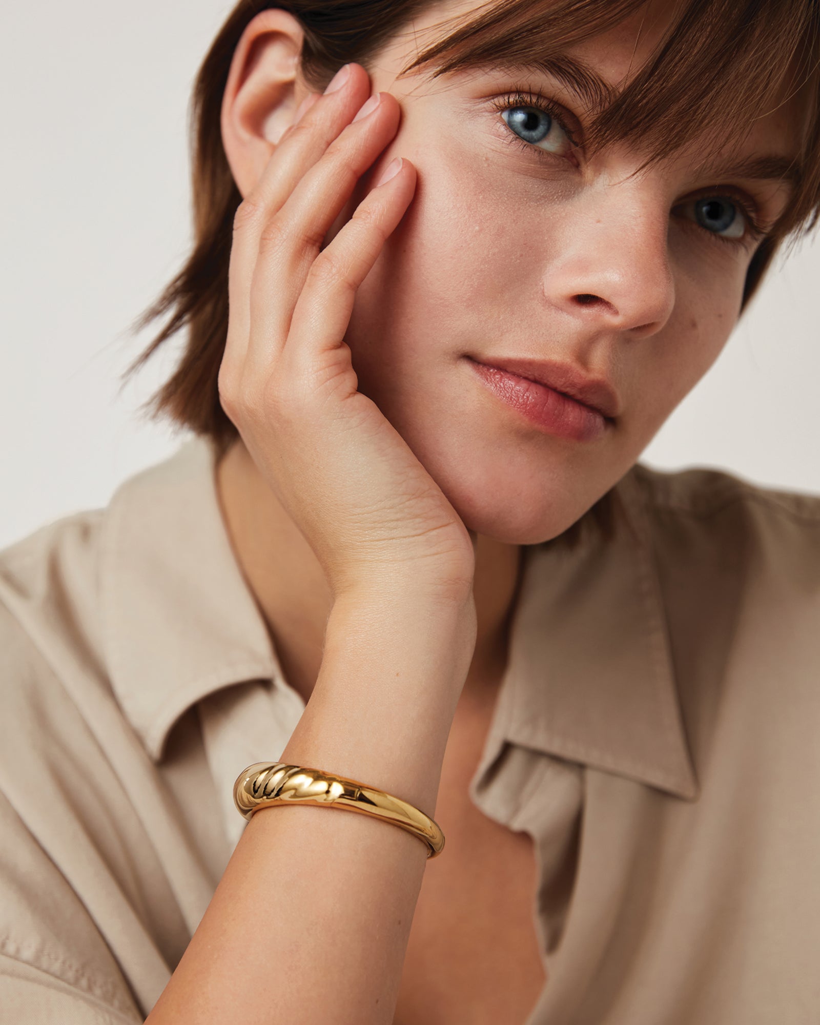 Nelle Bangle 14k Gold Dipped Brass / MED
