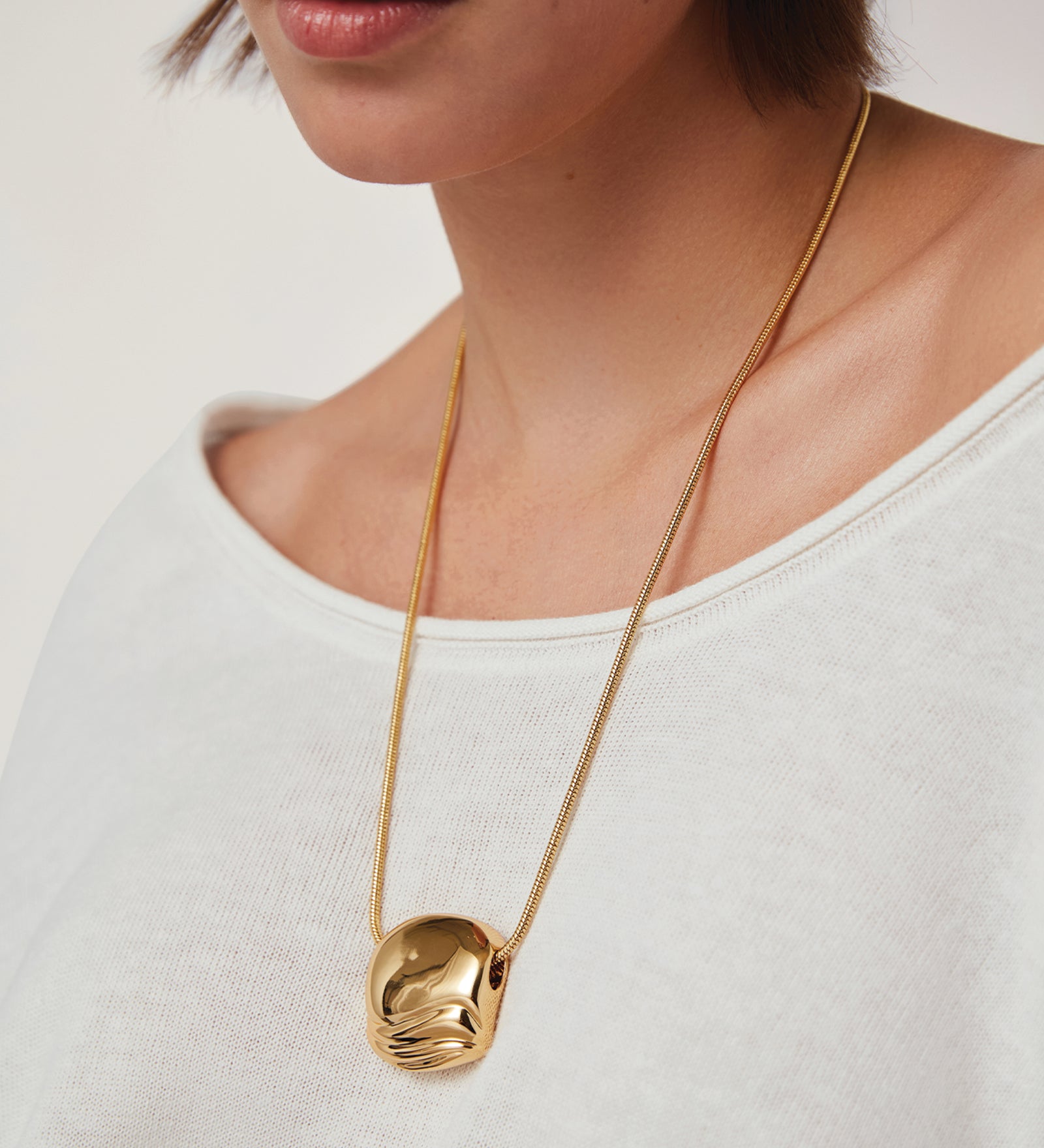 Rue Pendant Necklace 14k Gold Dipped Brass