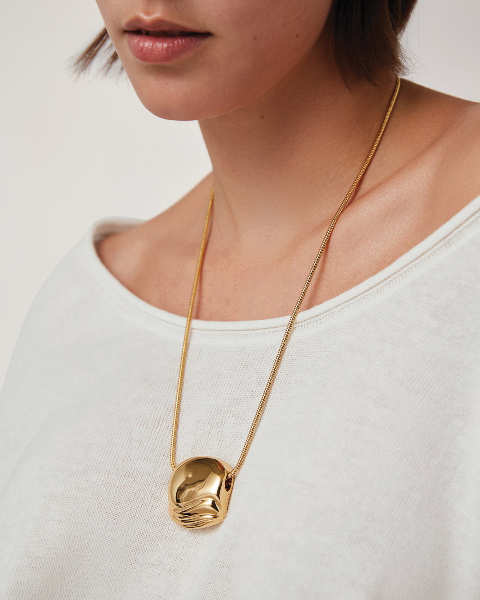 Rue Pendant Necklace 14k Gold Dipped Brass