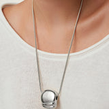 Rue Pendant Necklace Silver Dipped Brass