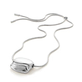 Rue Pendant Necklace Silver Dipped Brass