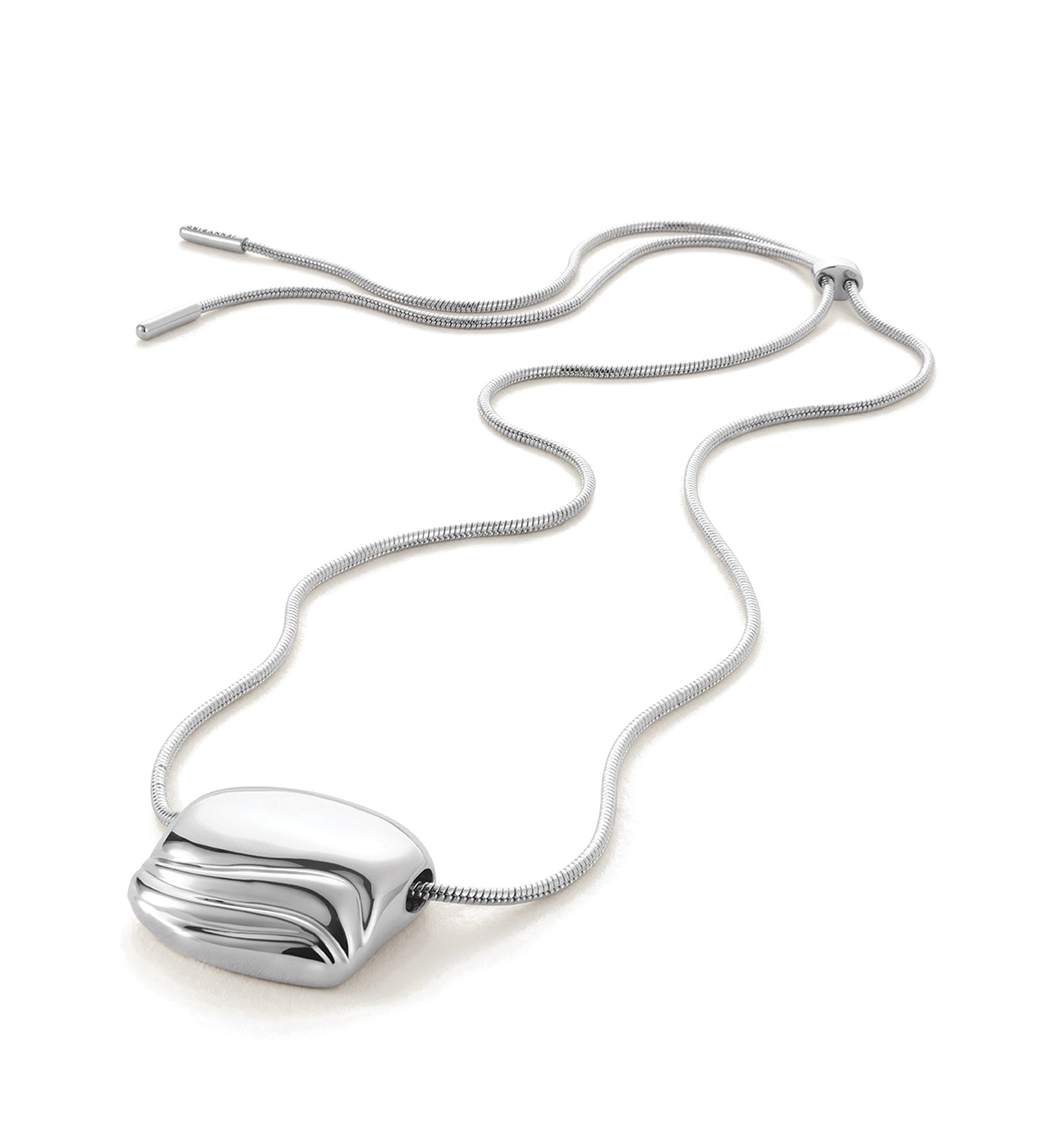 Rue Pendant Necklace Silver Dipped Brass