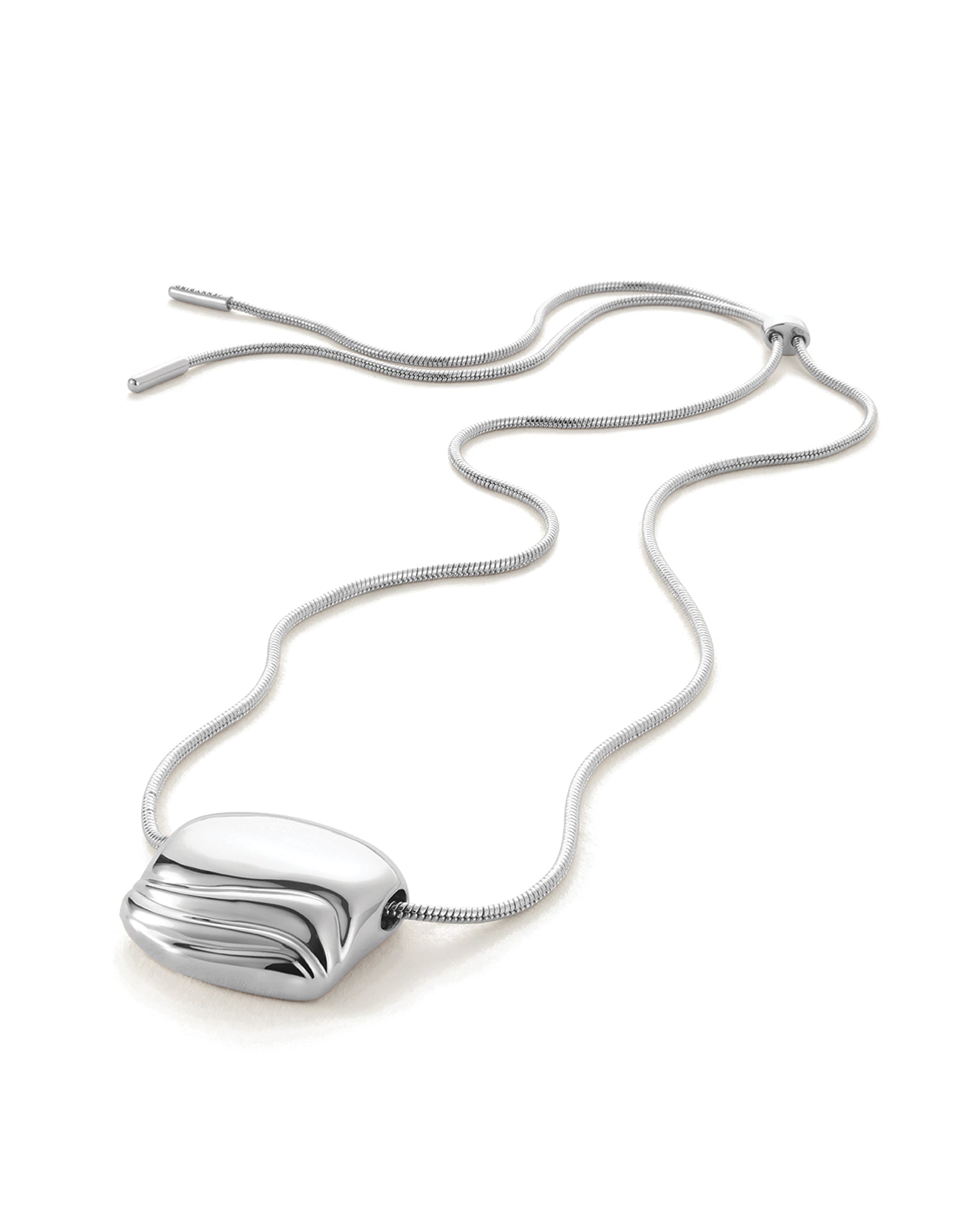 Rue Pendant Necklace Silver Dipped Brass