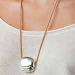 Rue Rope Necklace Silver Dipped Brass,  Recycled Polyester Cord