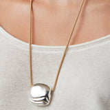 Rue Rope Necklace Silver Dipped Brass,  Recycled Polyester Cord