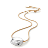 Rue Rope Necklace Silver Dipped Brass,  Recycled Polyester Cord