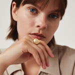 Wave Dome Ring 14k Gold Dipped Brass / 3
