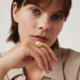 Wave Dome Ring 14k Gold Dipped Brass / 3
