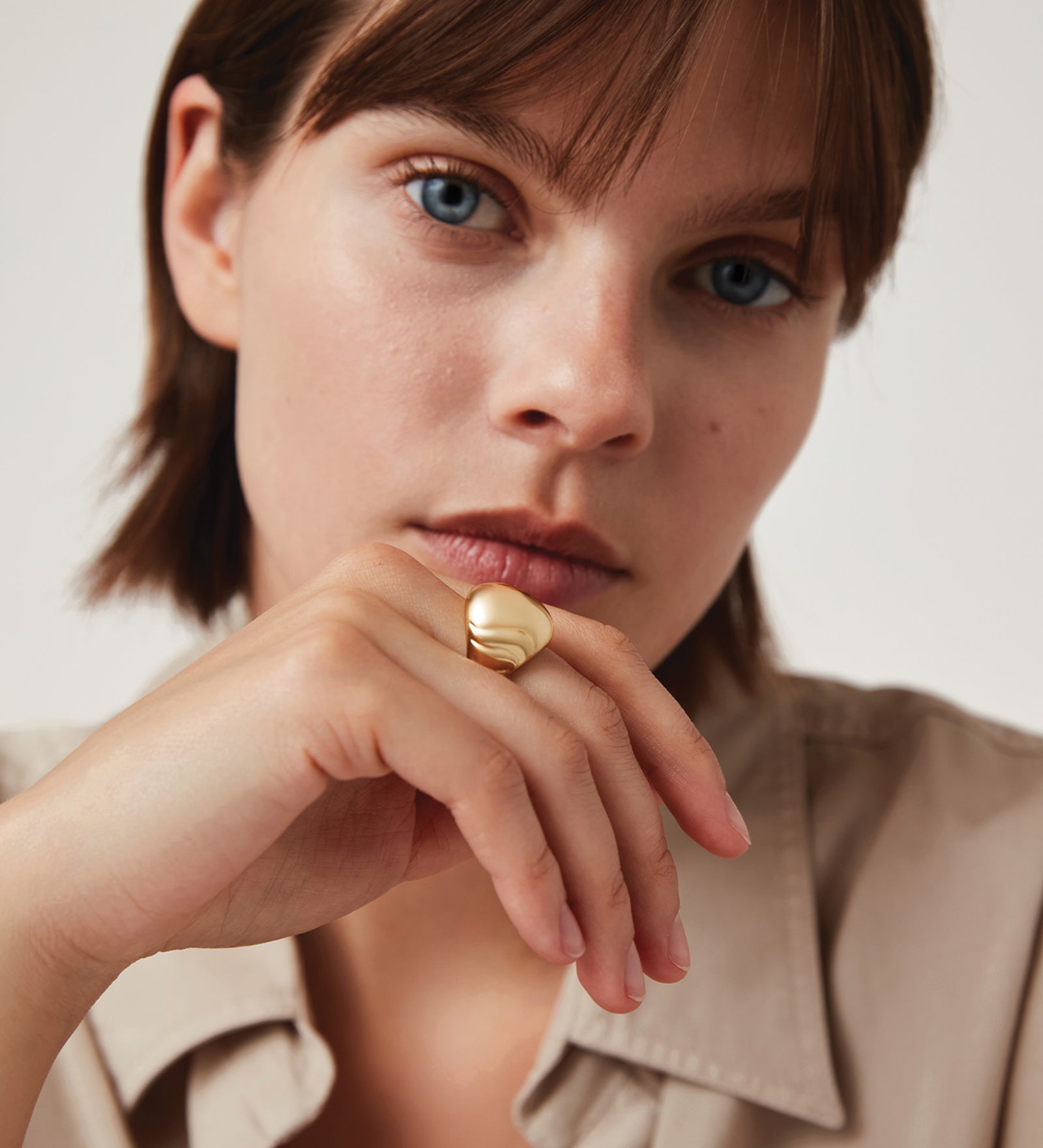 Wave Dome Ring 14k Gold Dipped Brass / 3