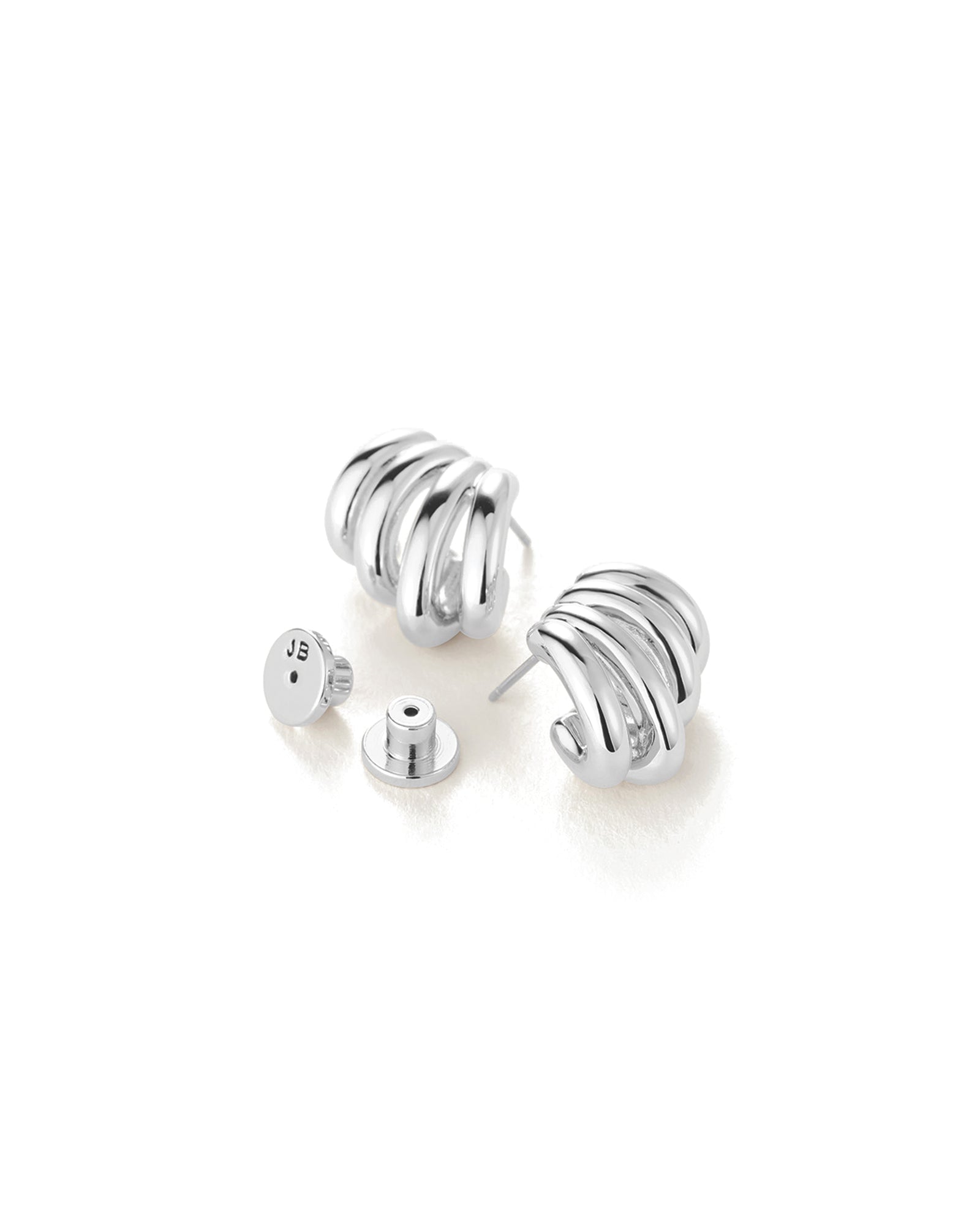 Monroe Earrings Silver Dipped  Brass