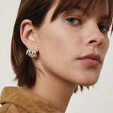 Monroe Earrings Silver Dipped  Brass