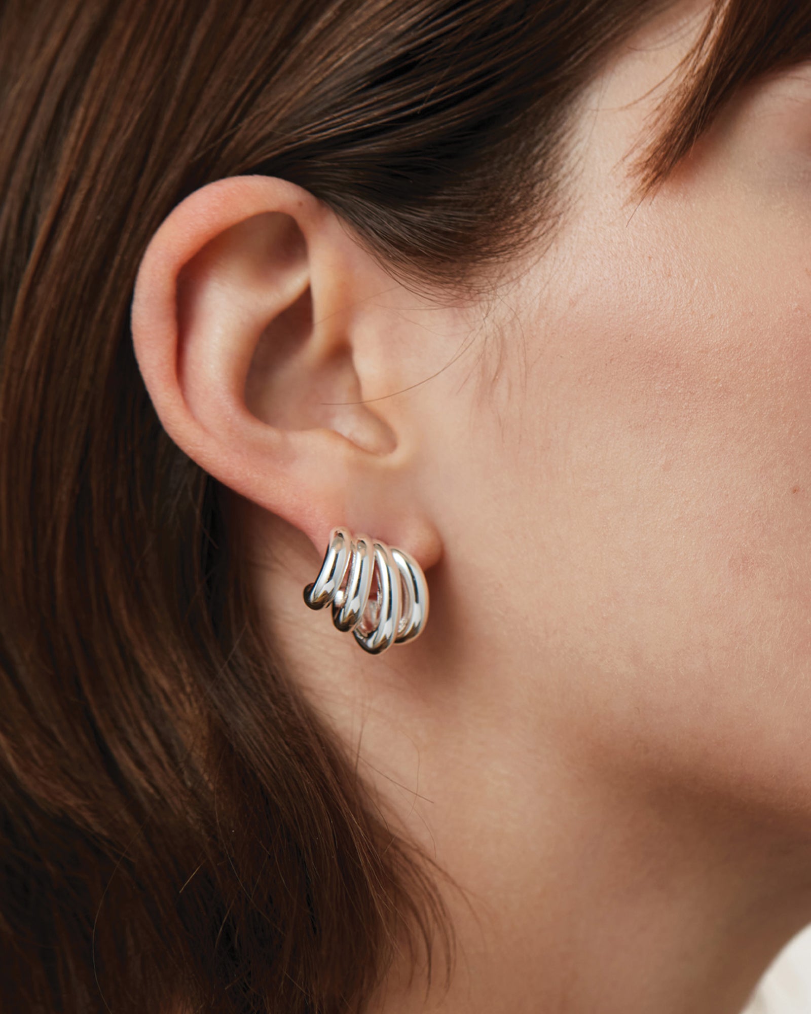 Monroe Earrings Silver Dipped  Brass