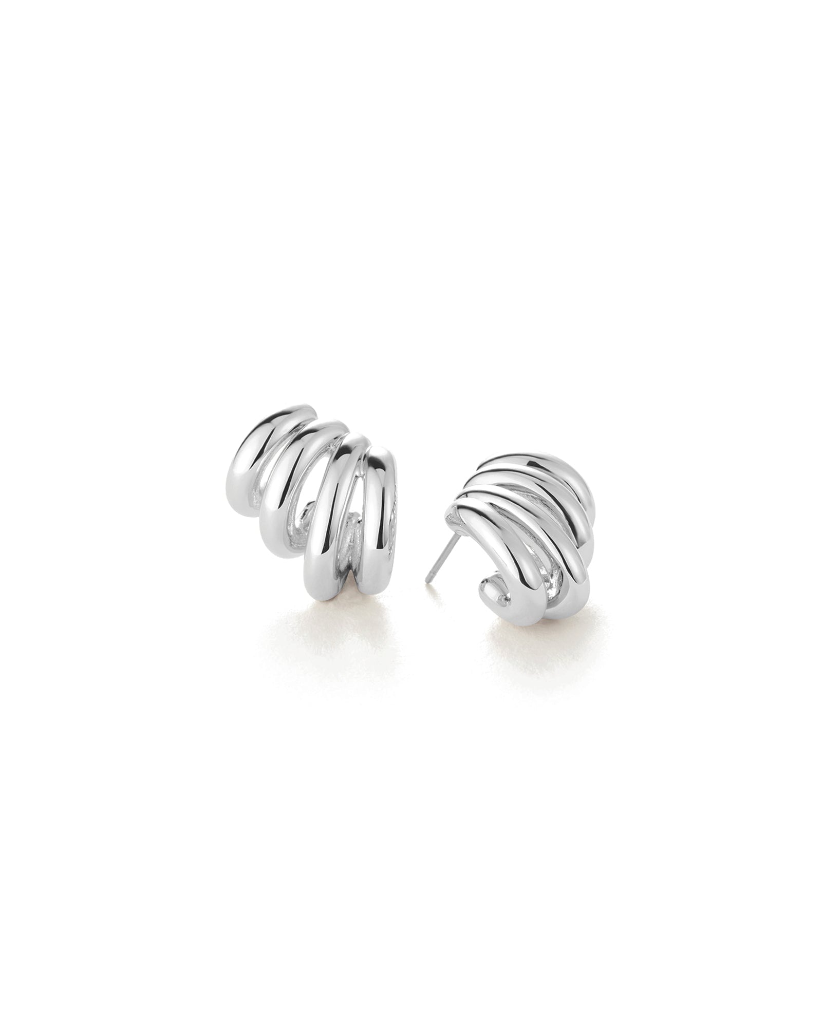 Monroe Earrings Silver Dipped  Brass