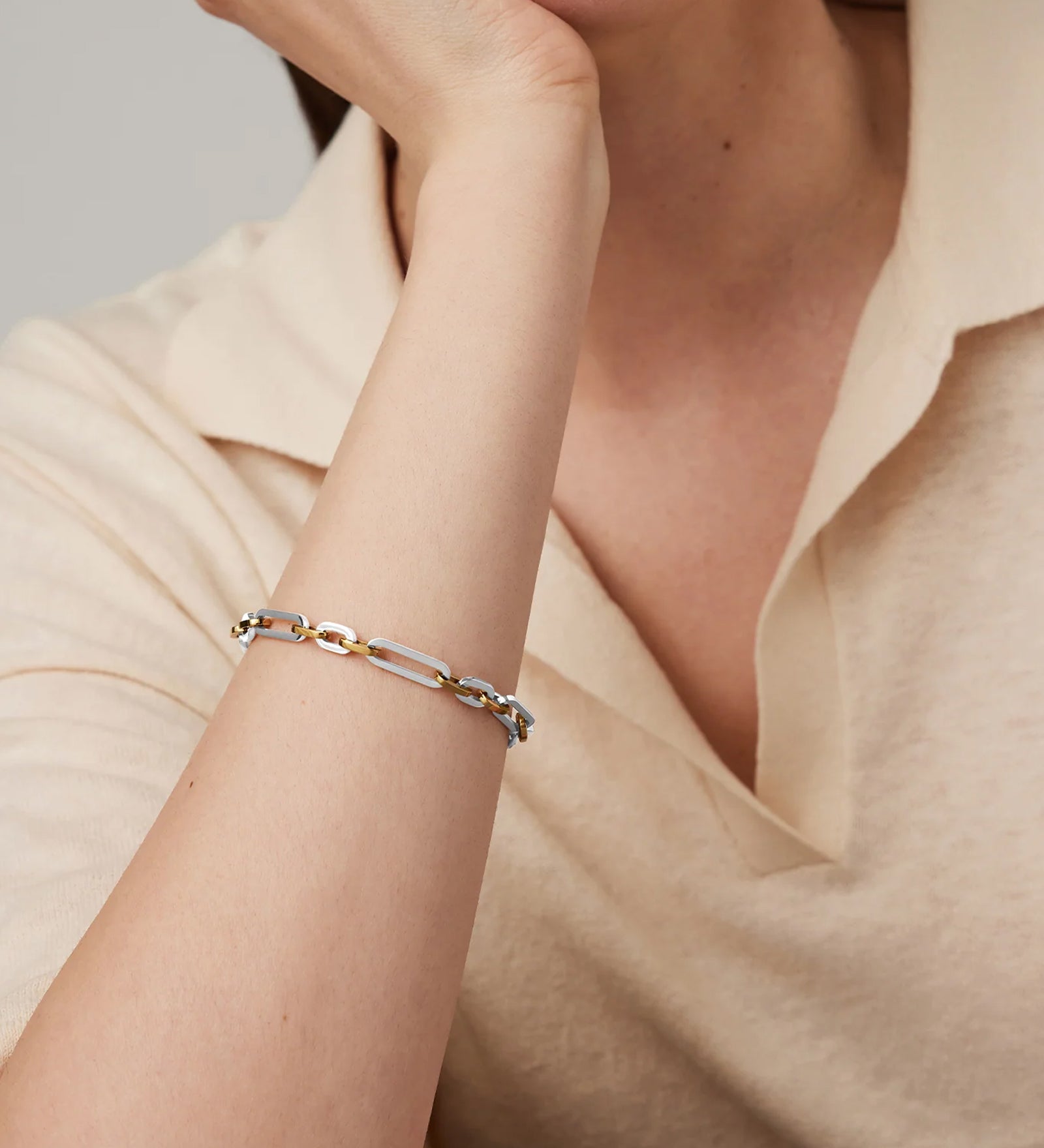 Mercer Bracelet 14k Gold Plated, Platinum Plated