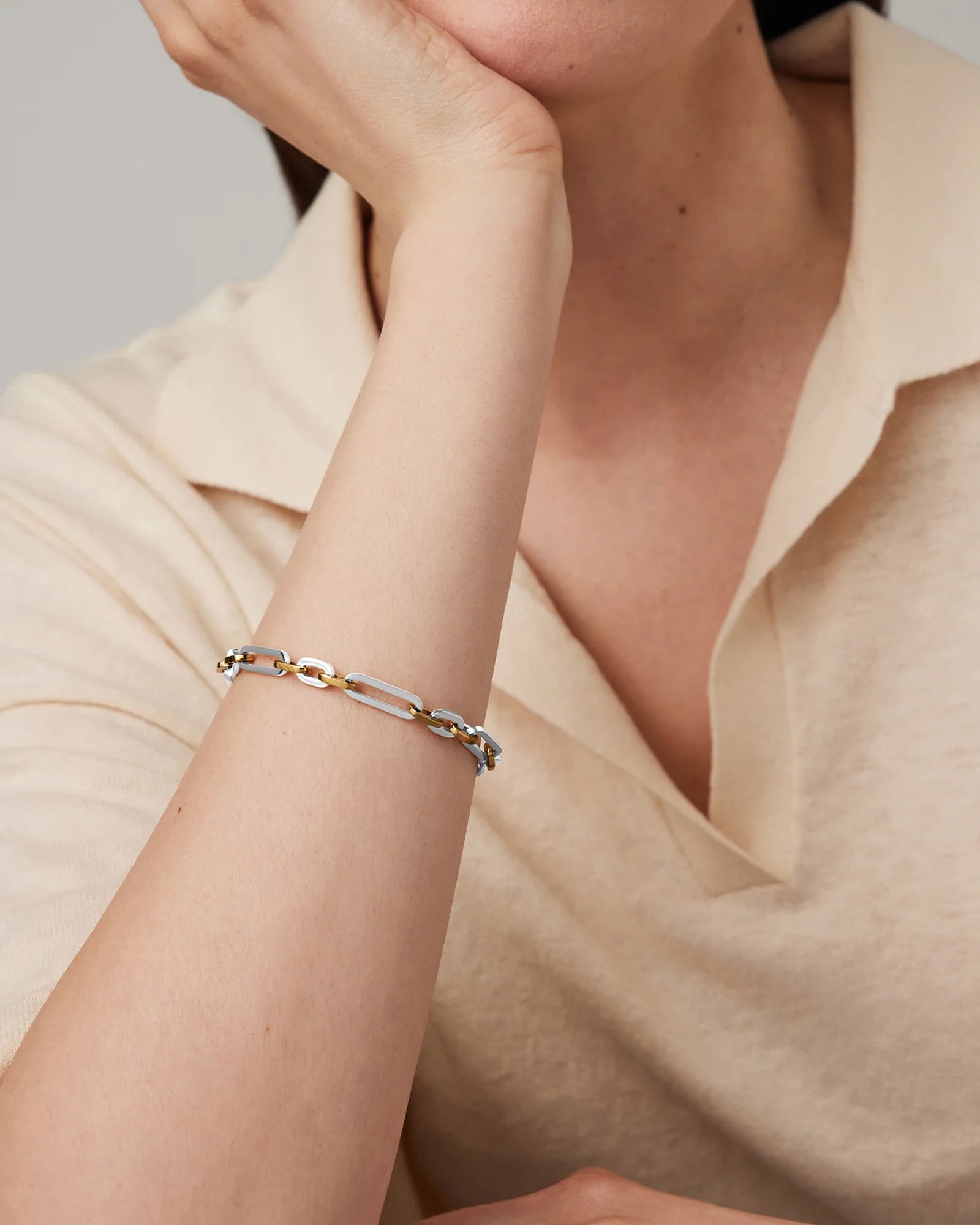 Mercer Bracelet 14k Gold Plated, Platinum Plated