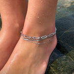 Slim Mercer Anklet Platinum Plated