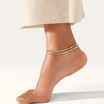 Double Amalfi Anklet 14k Gold Plated, Platinum Plated