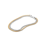 Double Amalfi Anklet 14k Gold Plated, Platinum Plated