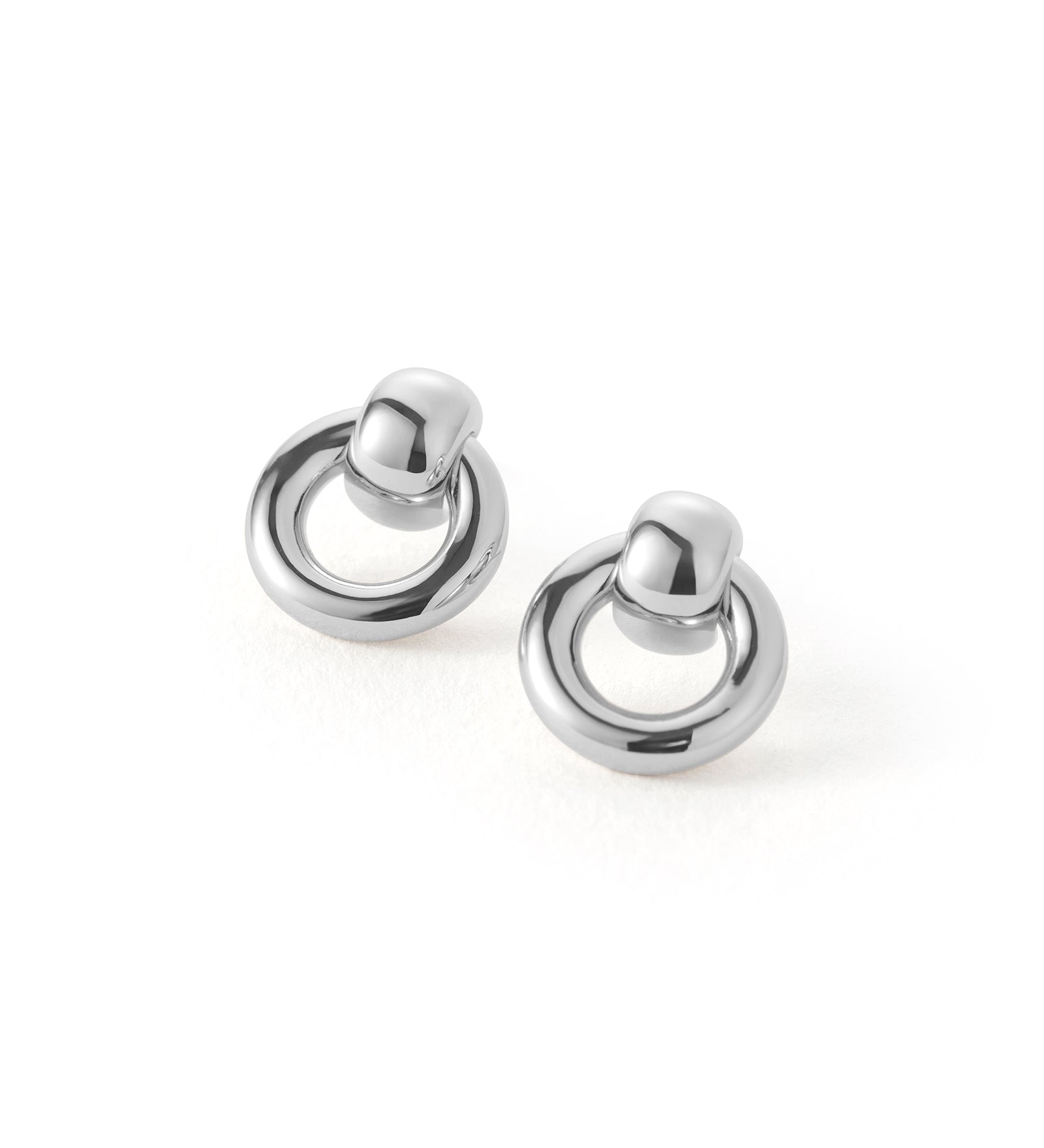 Jenny Bird-Mini Puffy Faye Knockers-Earrings-Platinum Plated-Blue Ruby Jewellery-Vancouver Canada