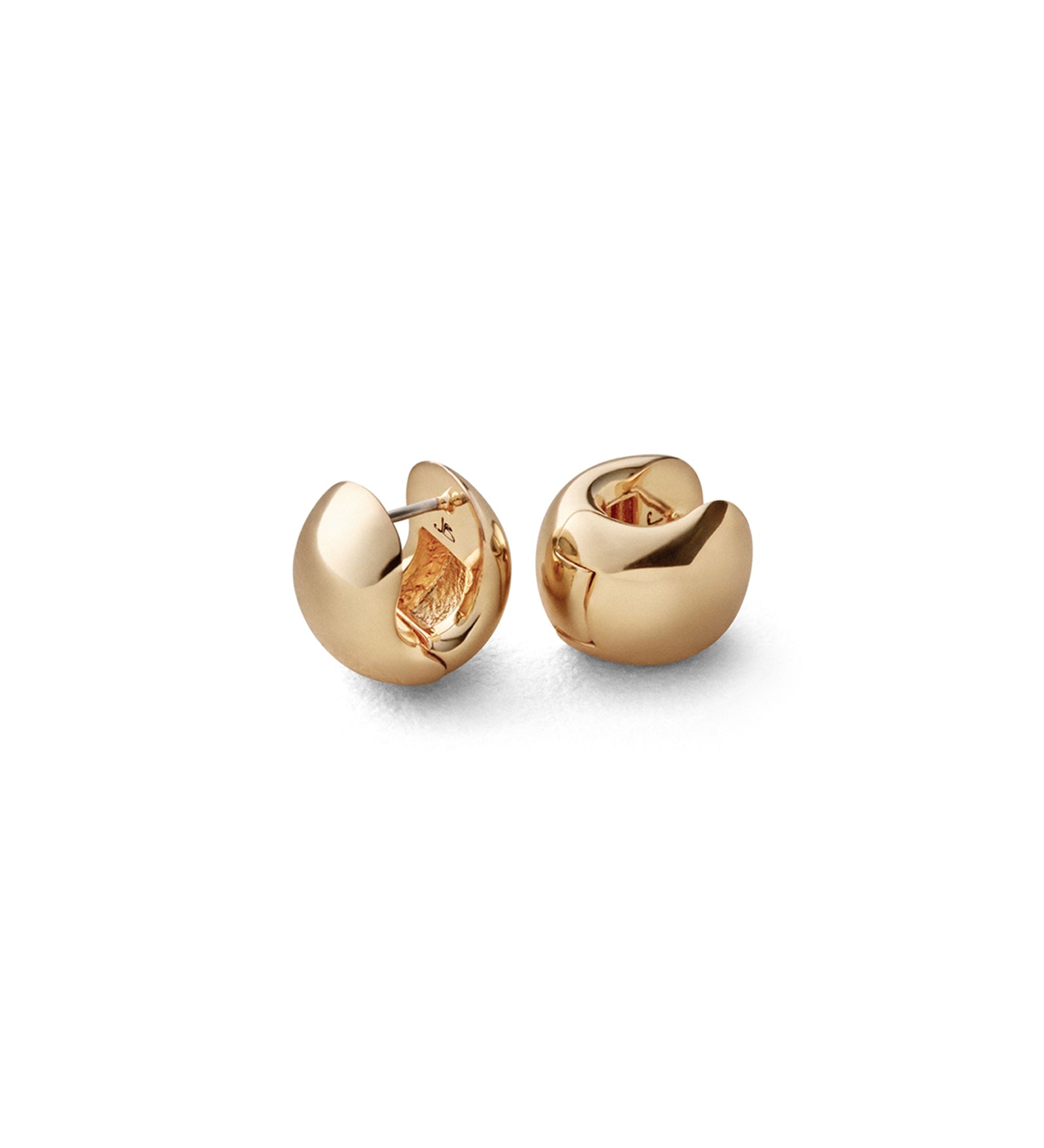 Jenny Bird-Mini Gemma Hoops-Earrings-14k Gold Dipped Brass-Blue Ruby Jewellery-Vancouver Canada