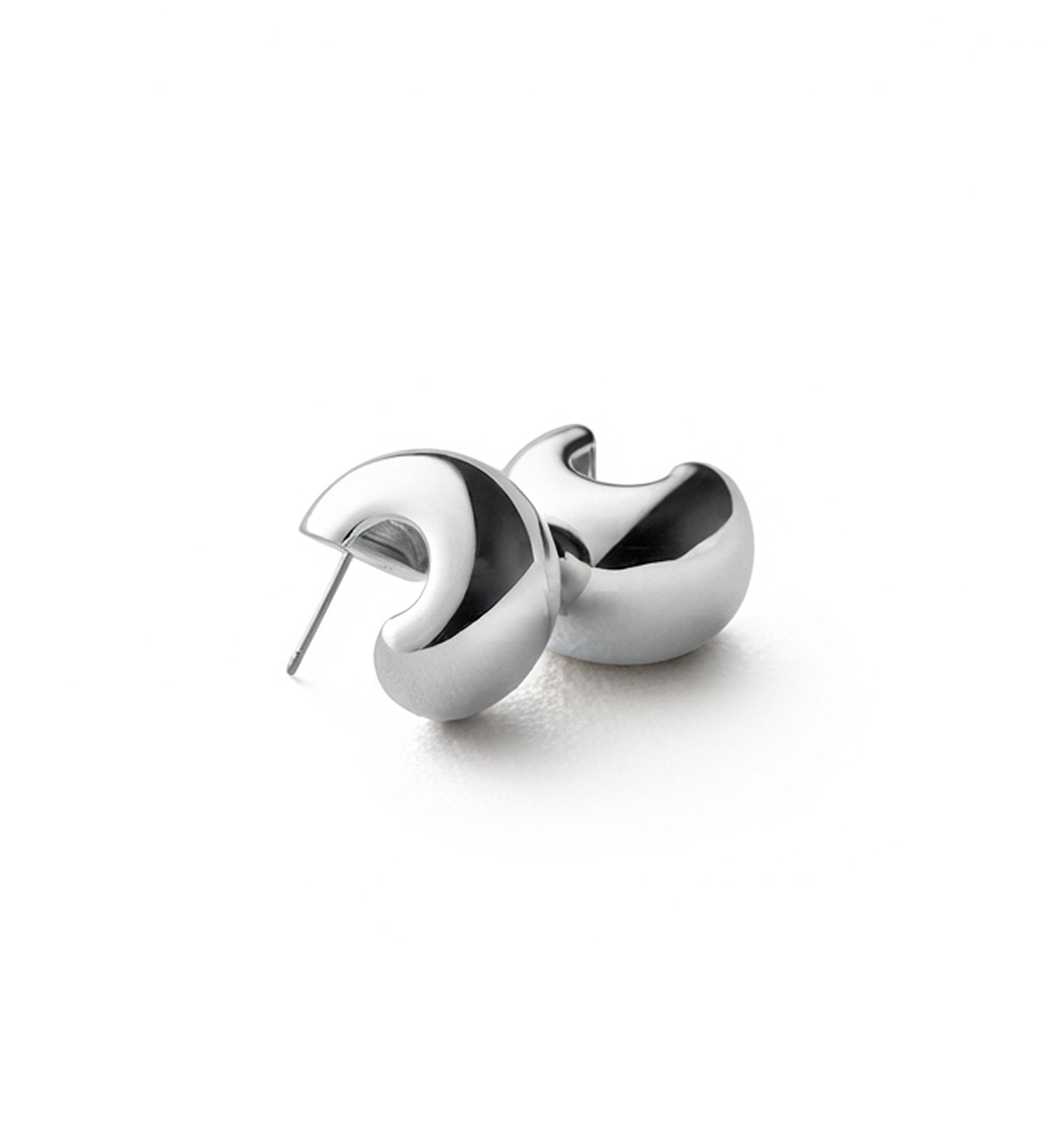 Jenny Bird-Small Gemma Hoops-Earrings-Silver Dipped Brass-Blue Ruby Jewellery-Vancouver Canada