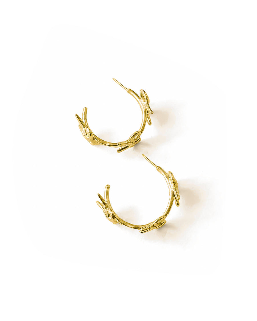 Kara Yoo-Gwen Hoops-Earrings-14k Gold Plated-Blue Ruby Jewellery-Vancouver Canada
