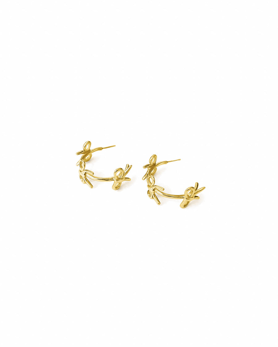 Gwen Hoops 14k Gold Plated, White Pearl