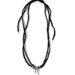 Kara Yoo-Maisie Necklace-Necklaces-Sterling Silver, Black Silk-Blue Ruby Jewellery-Vancouver Canada