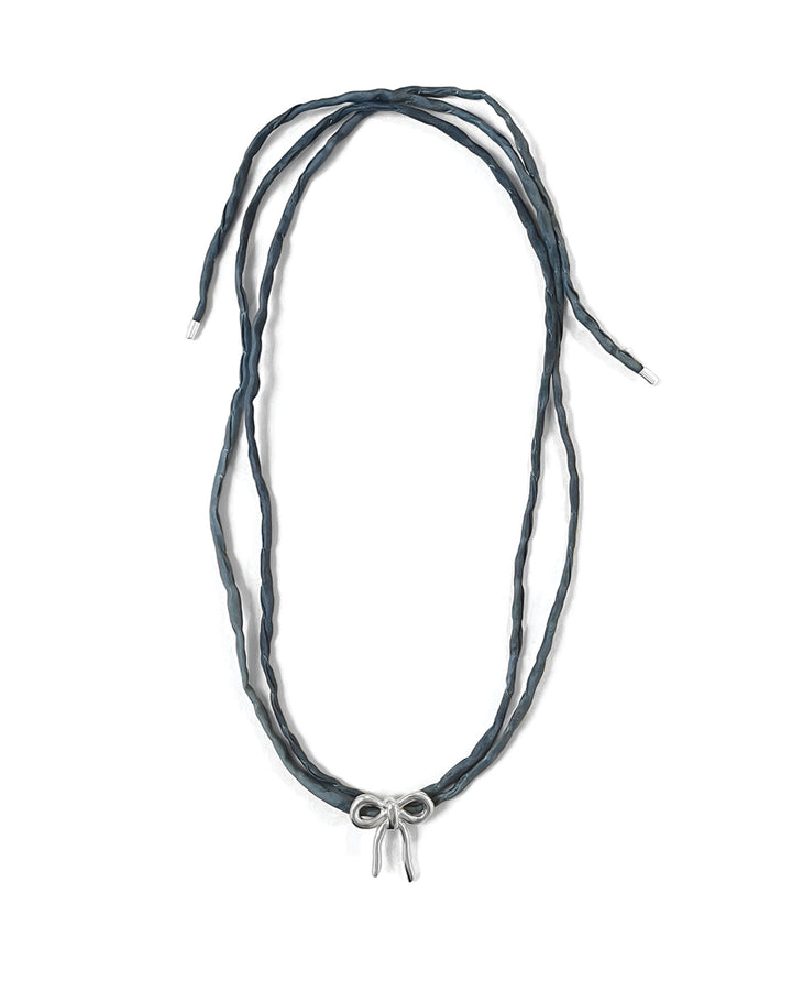 Kara Yoo-Maisie Necklace-Necklaces-Sterling Silver, Marine Silk-Blue Ruby Jewellery-Vancouver Canada