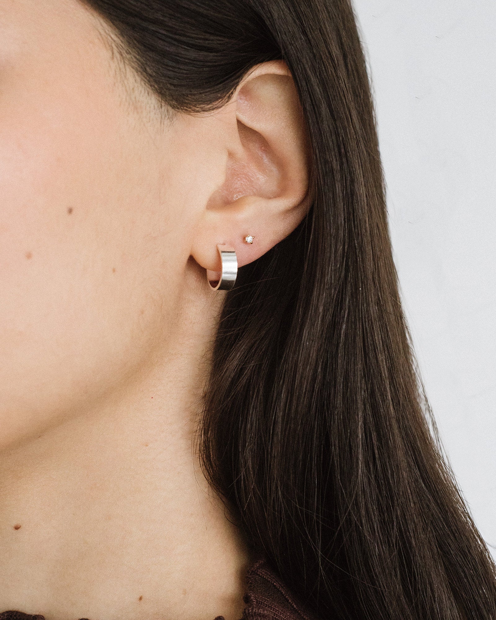 Merit Hoops Sterling Silver, White Pearl