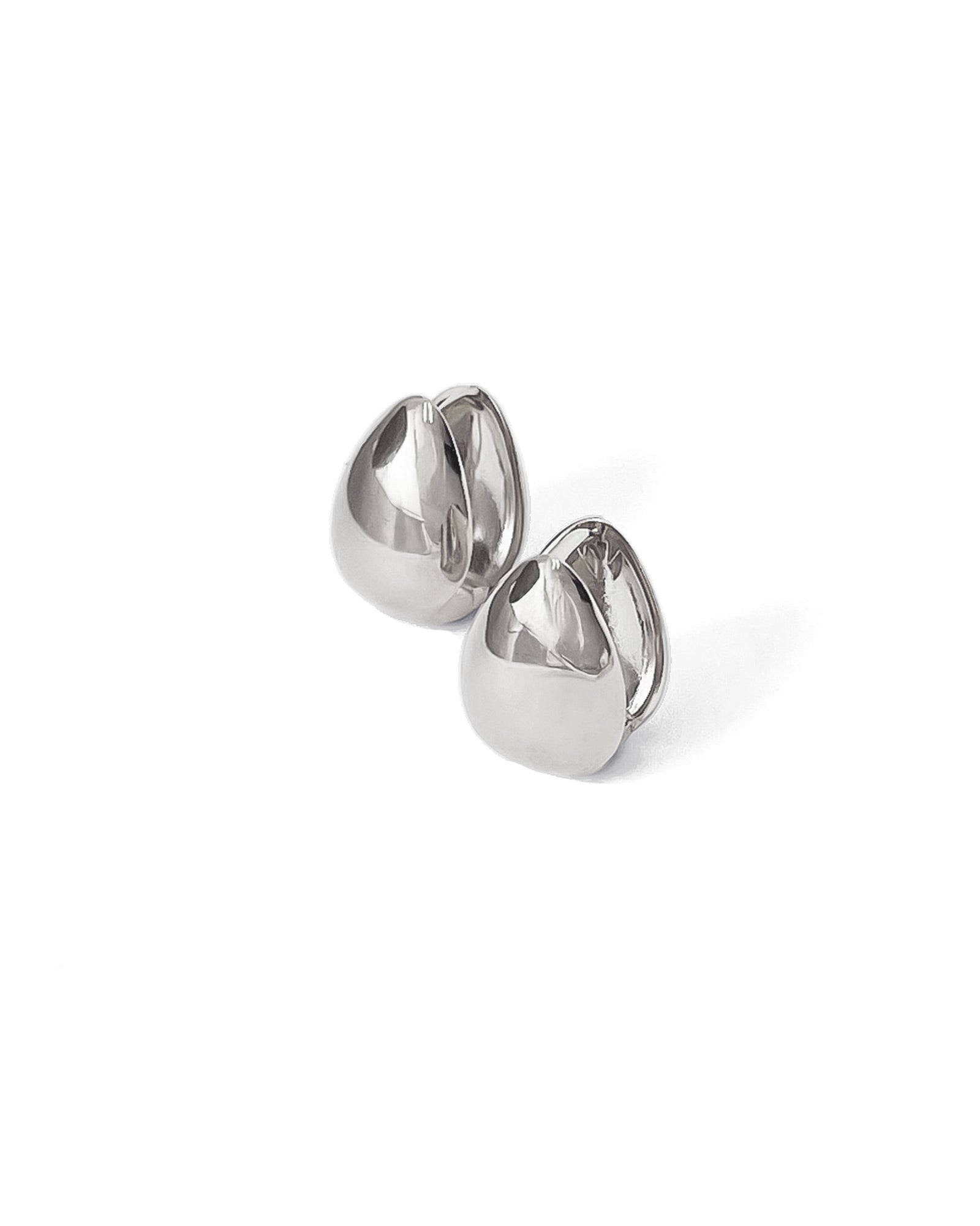 Kara Yoo-Almond Huggie Hoops-Earrings-Blue Ruby Jewellery-Vancouver Canada