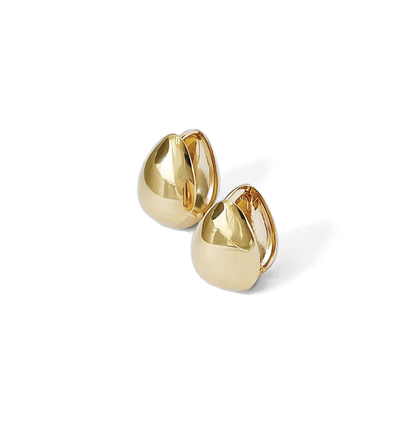 Kara Yoo-Almond Huggie Hoops-Earrings-Blue Ruby Jewellery-Vancouver Canada
