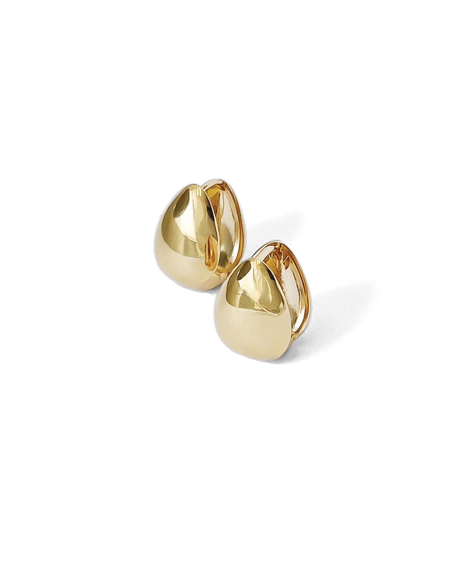 Kara Yoo-Almond Huggie Hoops-Earrings-Blue Ruby Jewellery-Vancouver Canada