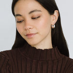 Baby Hazel Hoops Sterling Silver, White Pearl