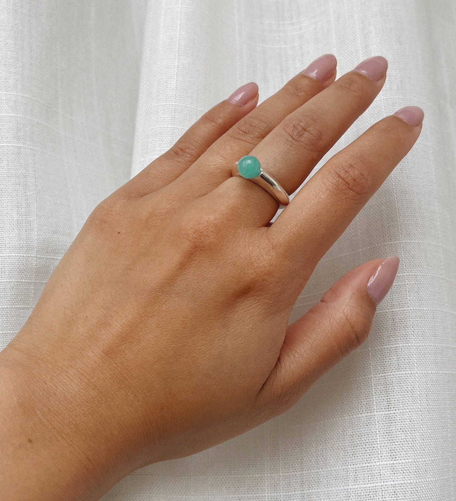 Bubble Ring Sterling Silver, White Pearl / 6