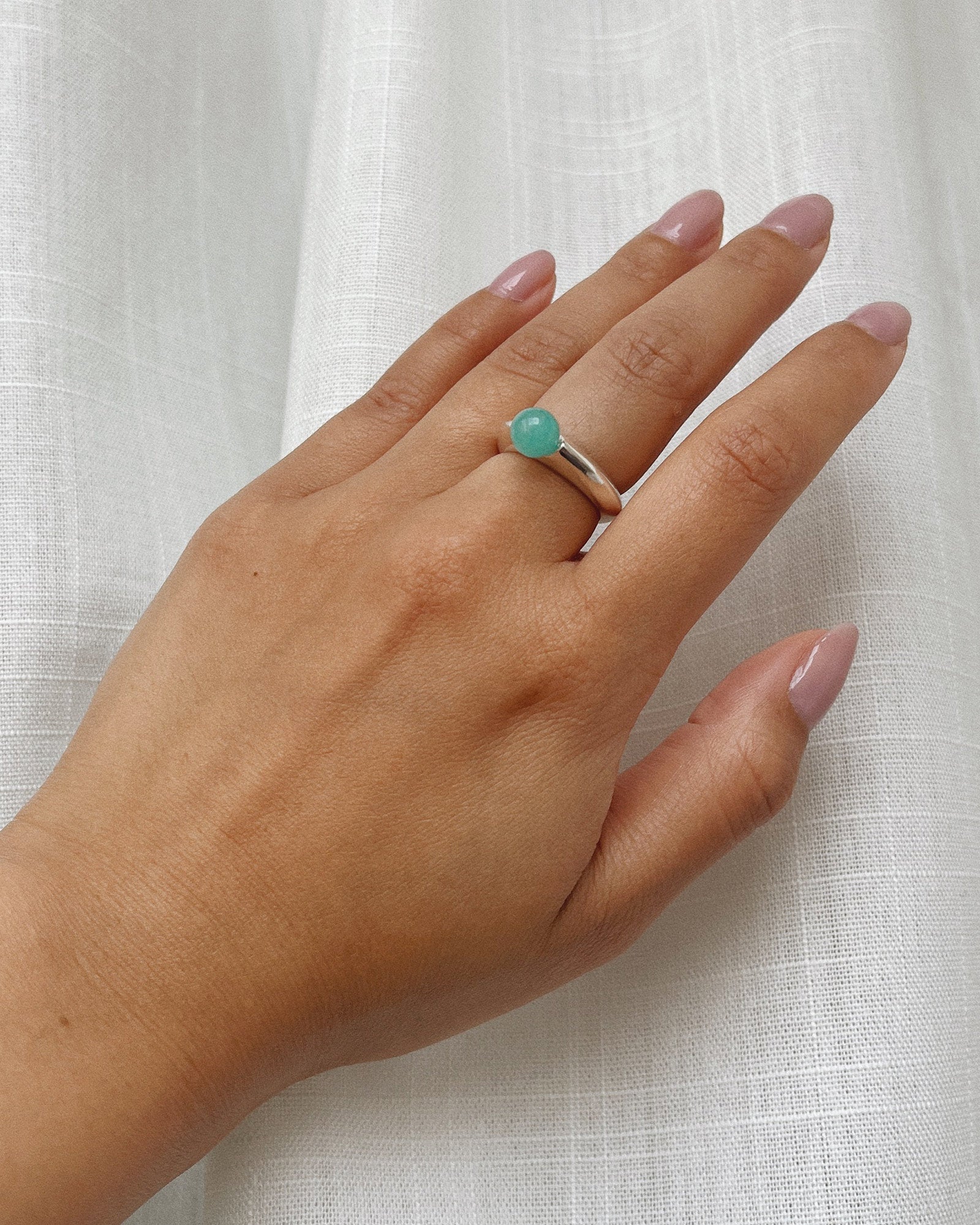 Bubble Ring Sterling Silver, White Pearl / 6