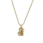 Kara Yoo-Lucky Cat Necklace-Necklaces-14k Gold Plated-Blue Ruby Jewellery-Vancouver Canada