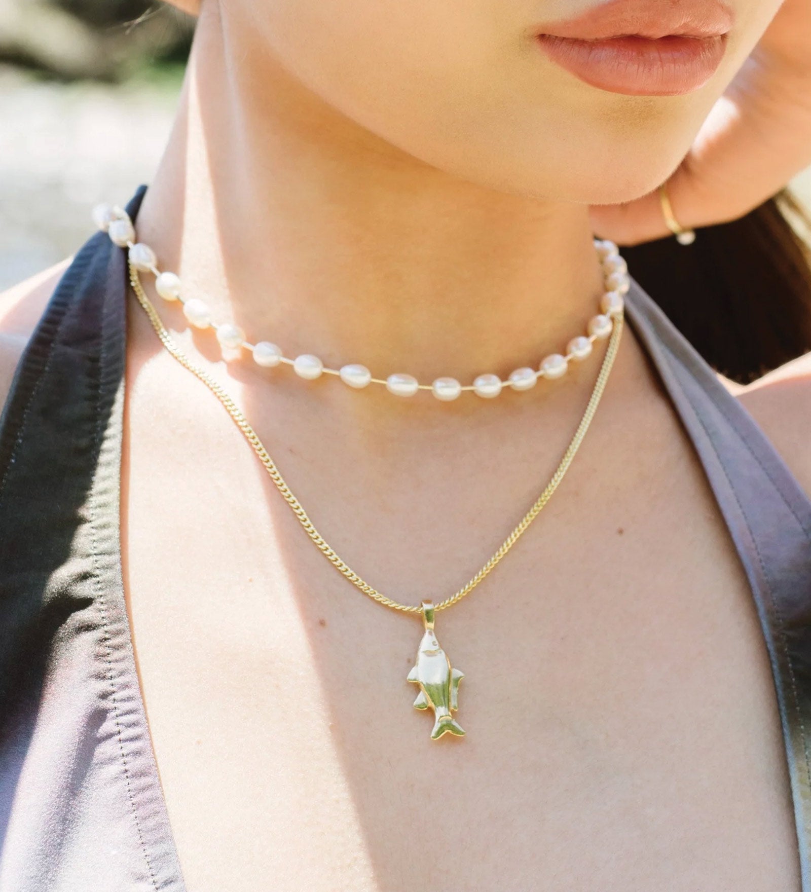 Kara Yoo-Lucky Fish Necklace-Necklaces-Blue Ruby Jewellery-Vancouver Canada