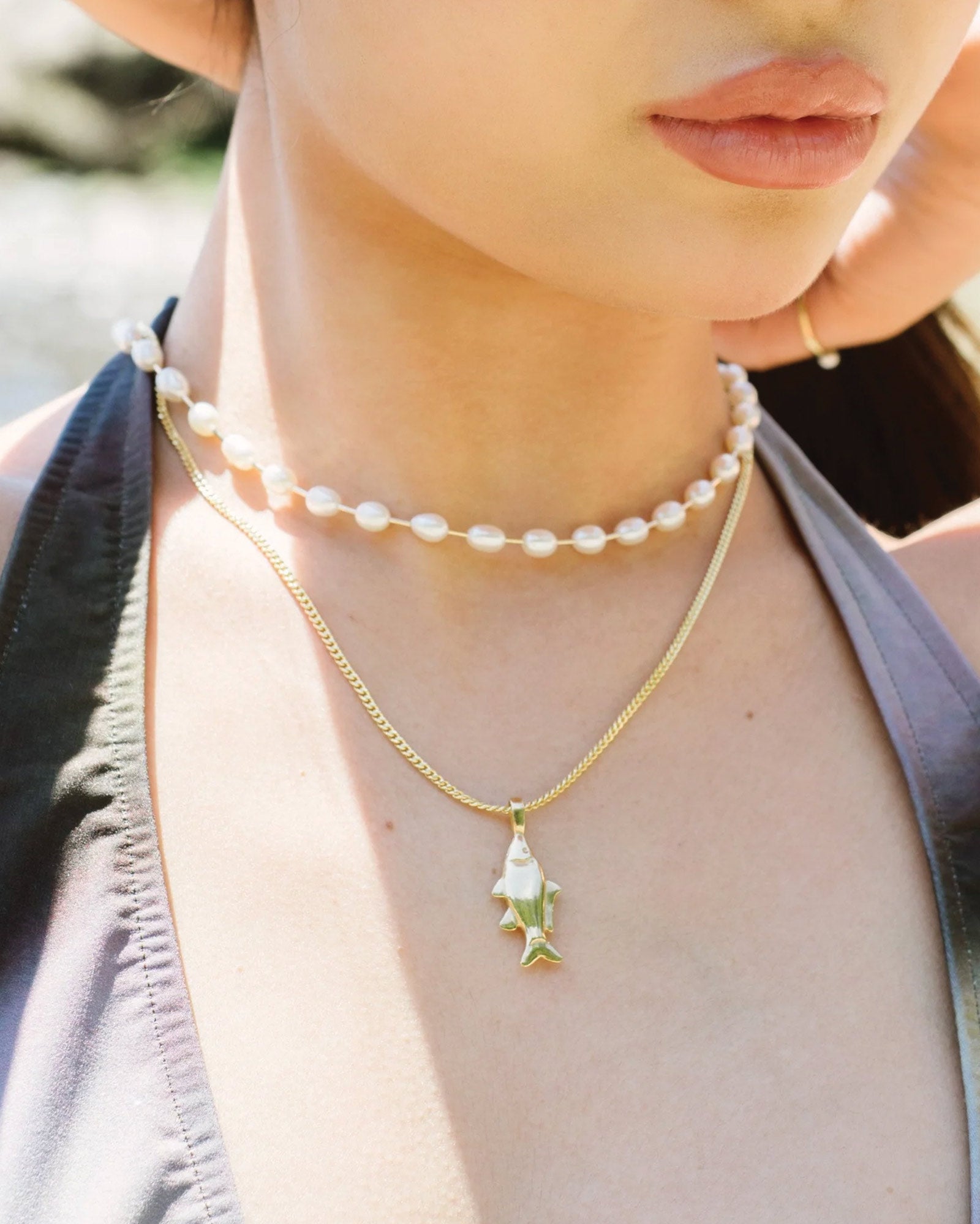 Kara Yoo-Lucky Fish Necklace-Necklaces-Blue Ruby Jewellery-Vancouver Canada