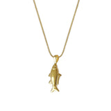 Kara Yoo-Lucky Fish Necklace-Necklaces-14k Gold Plated-Blue Ruby Jewellery-Vancouver Canada
